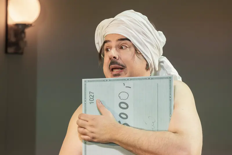 Michael Dangl in Theatrical Pose During "Die Affäre Rue de Lourcine" Rehearsal
