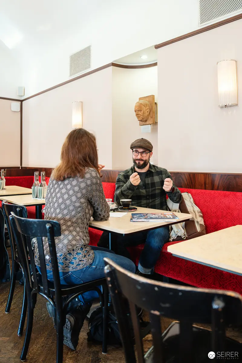 Falk Holzapfel and Janett Cernohuby in Conversation at Cafe Museum, Vienna