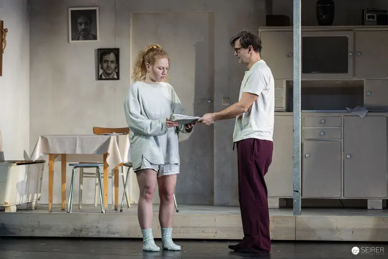 Theater in der Josefstadt Rehearsal: Juliette Larat and Alexander Absenger in "Azur"