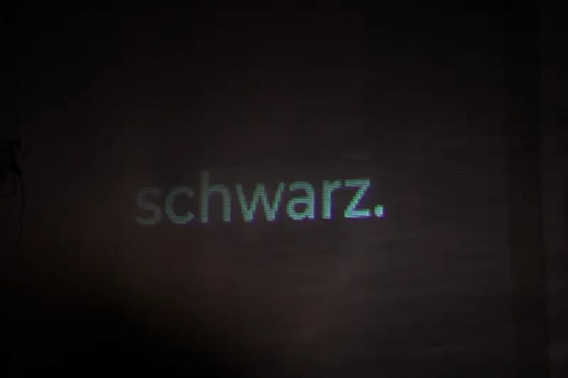 Schwarz Typography Displayed with Chromatic Digital Aberration Effect