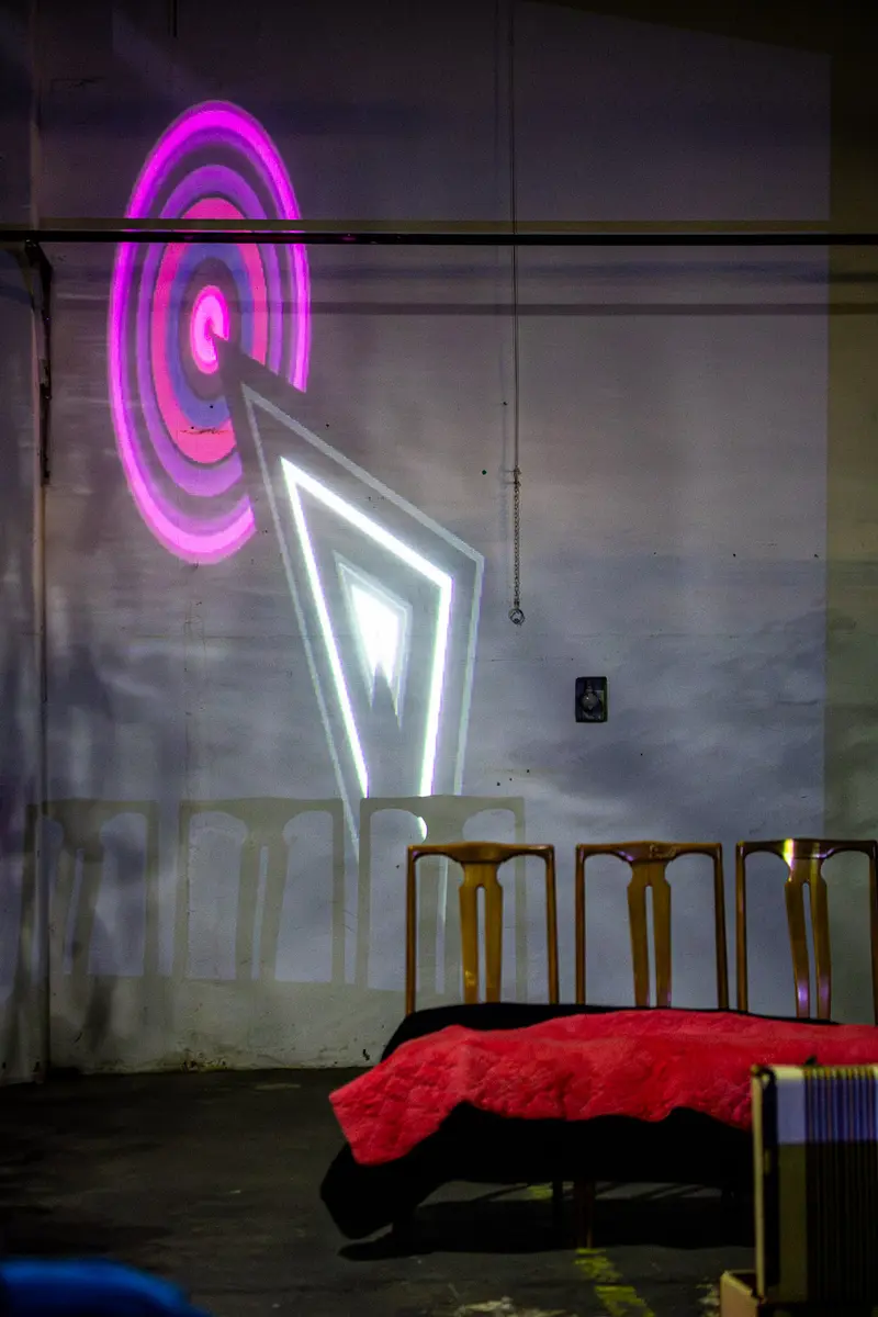 Neon Light Installation for LINE RUNNER 2024 Performance by Marcus Saravia