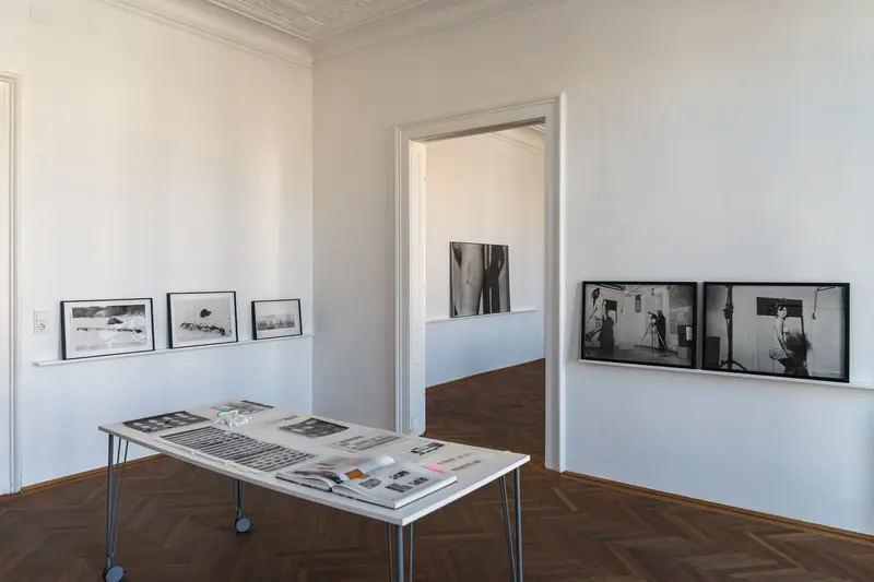 Valie Export Photography Exhibition at Gallery with Archival Display and Framed Works