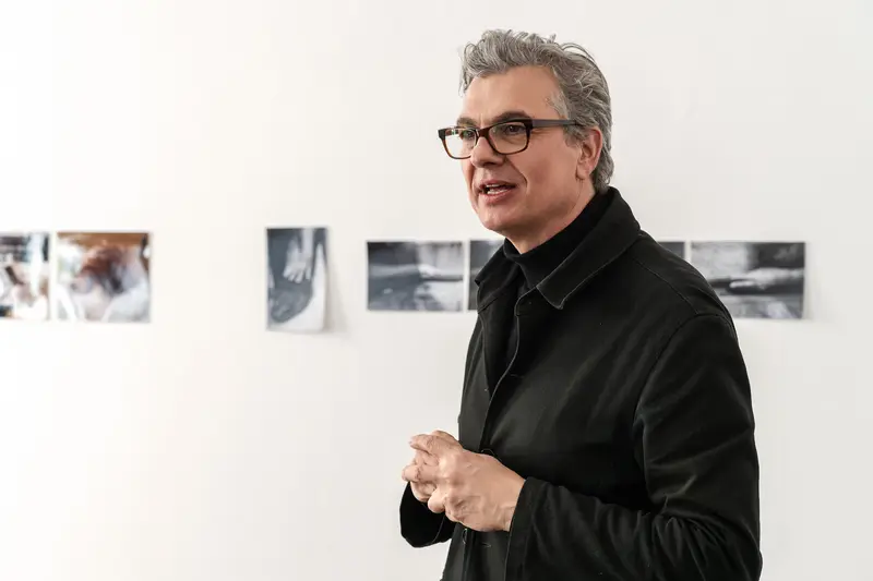 Valie Export and Felix Hoffmann in Conversation at Art Exhibition