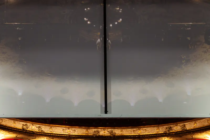 Abstract Backstage View at Volkstheater with Architectural Reflections