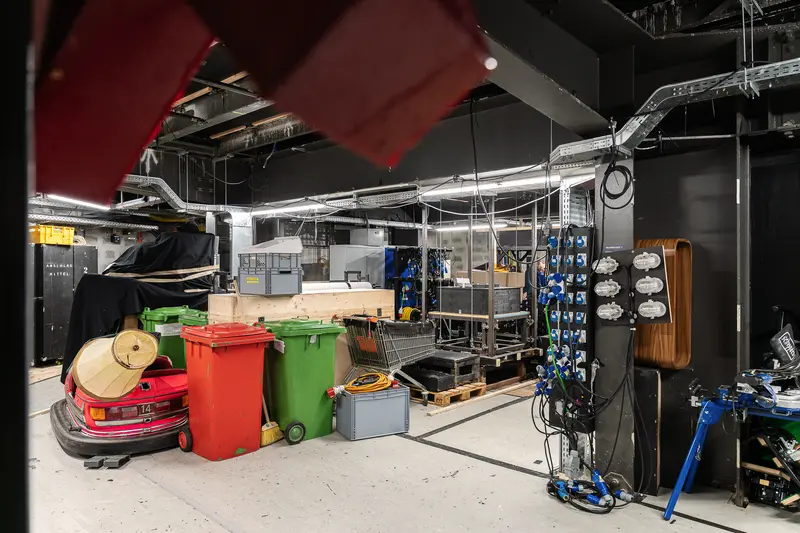 Backstage Storage and Technical Equipment at Volkstheater Workshop