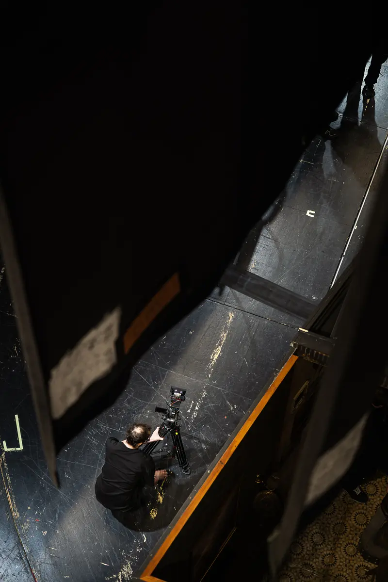 Backstage Worker at Volkstheater in Dark Maintenance Area