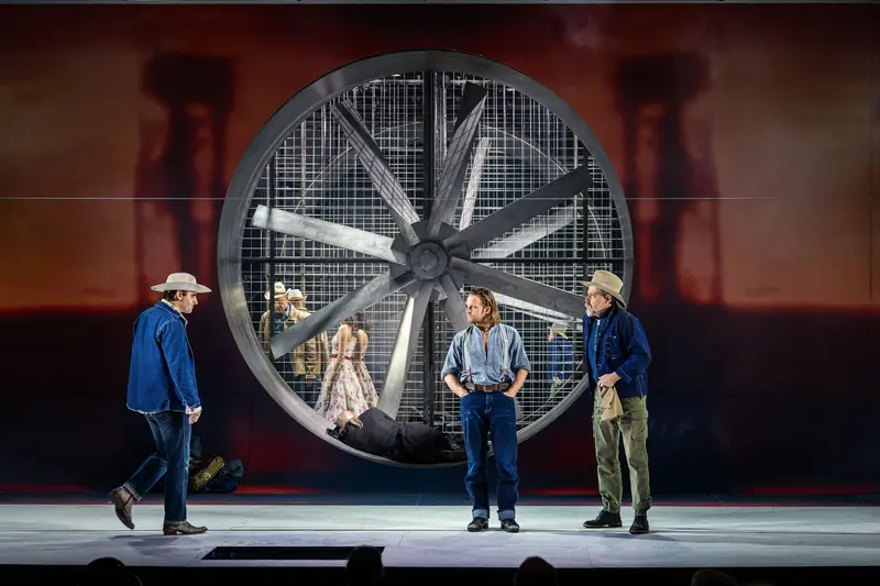 Theatrical Stage Scene from "Of Mice and Men" at Kammerspielen Theater