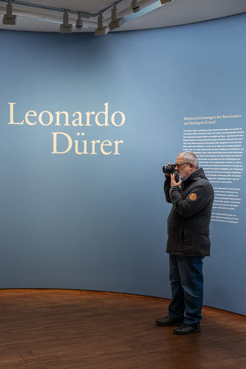 Visitor Viewing Leonardo Dürer Exhibition at Albertina Museum, Vienna