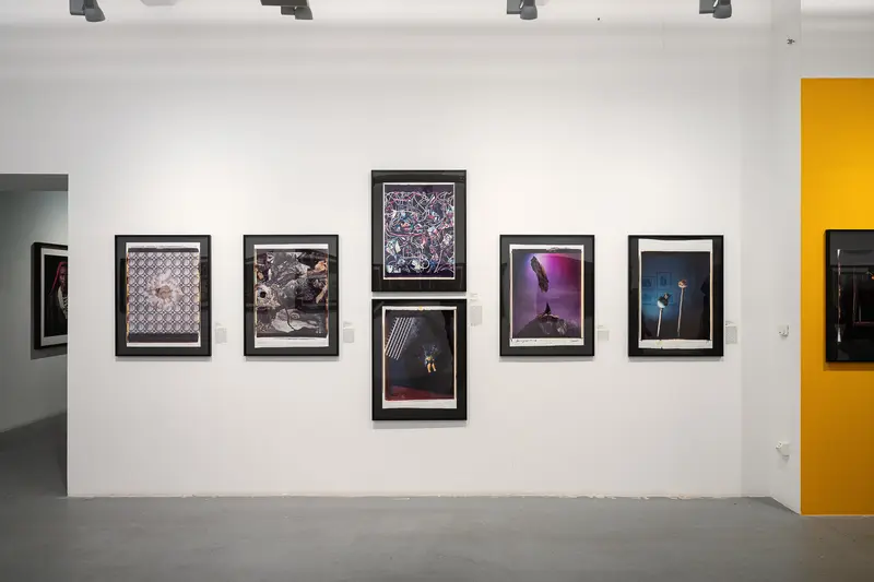 Gallery Wall Display of Framed Photographic Art with Minimalist Curation