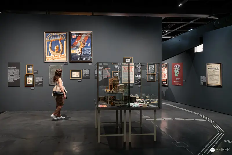 Exploring Allied Forces Exhibition at Vienna Museum with Vintage Propaganda Posters