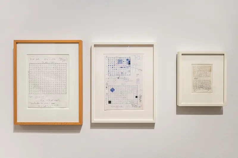 Abstract Grid Compositions in Minimalist Framed Artwork Series