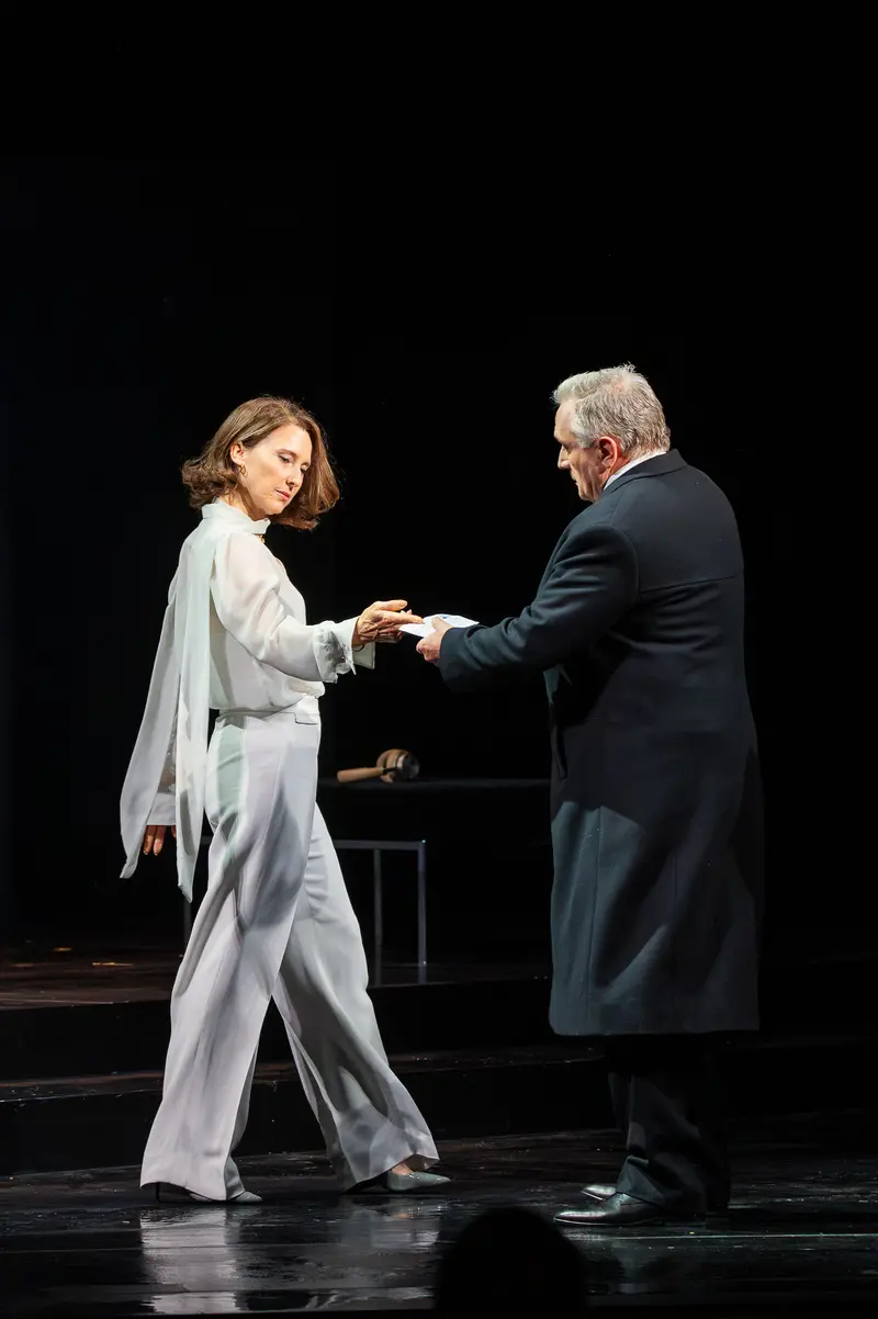 Theater in der Josefstadt's "Das Weite Land" Stage Rehearsal, Two Performers Interact