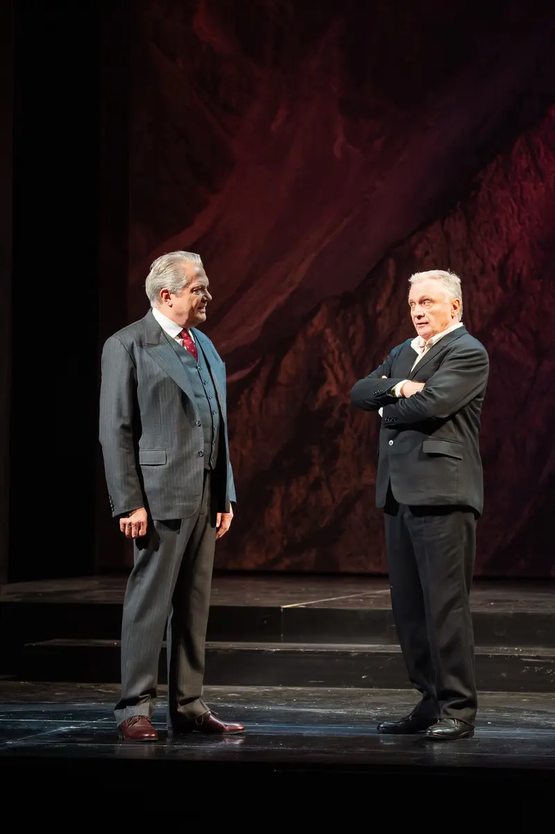 Theater in der Josefstadt Rehearsal of "Das Weite Land" with Two Actors in Suits