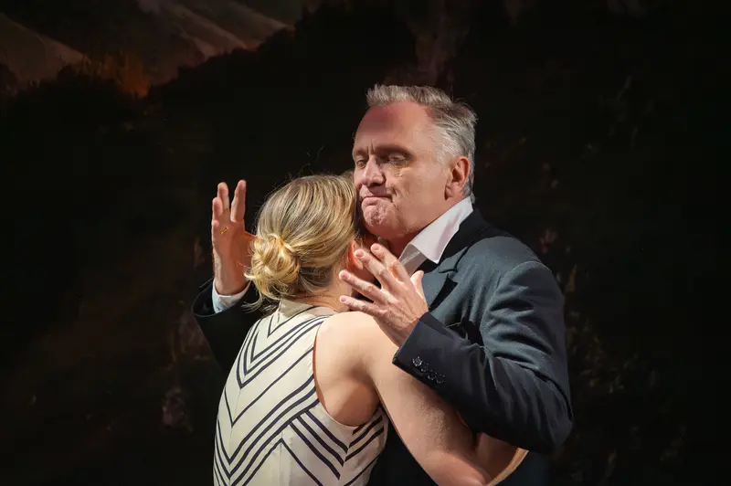 Dramatic Theatrical Moment at Theater in der Josefstadt Rehearsal for "Das Weite Land"