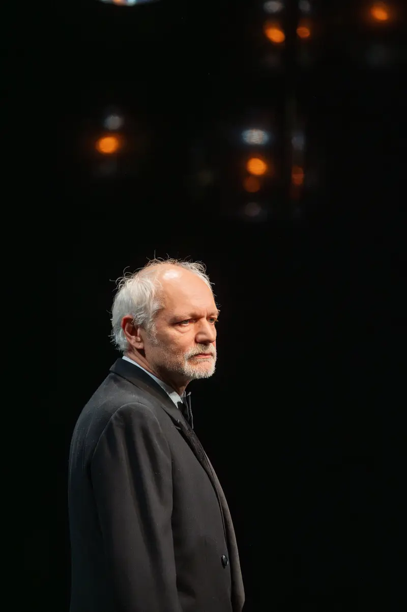 Actor in Profile During Theaterprobe "Das Weite Land" at Theater in der Josefstadt
