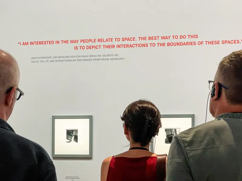 Visitors Viewing Francesca Woodman Artwork at Albertina Museum Exhibition
