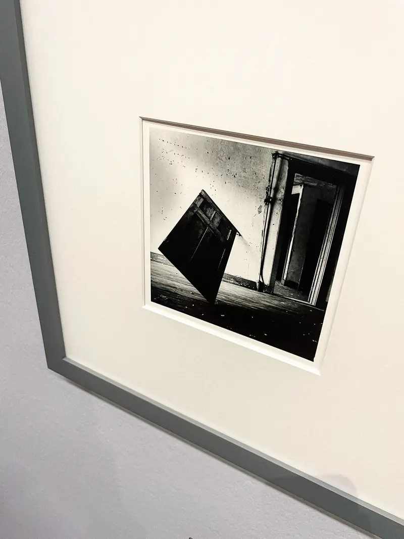 Framed Geometric Black and White Photograph at Albertina Museum Exhibition