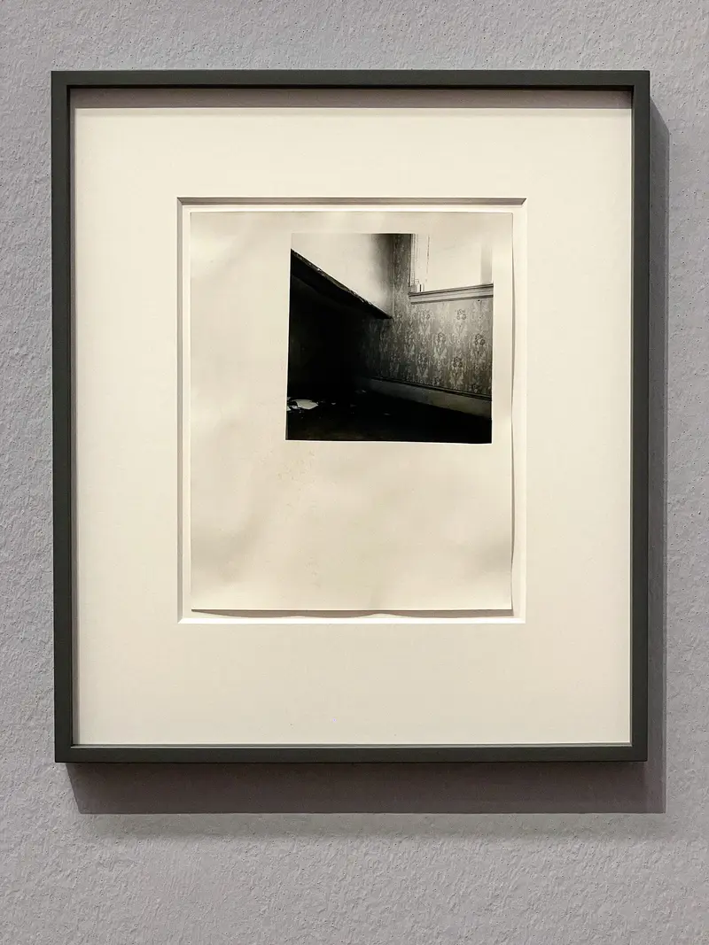 Framed Black and White Photograph of Geometric Architecture in Minimalist Display