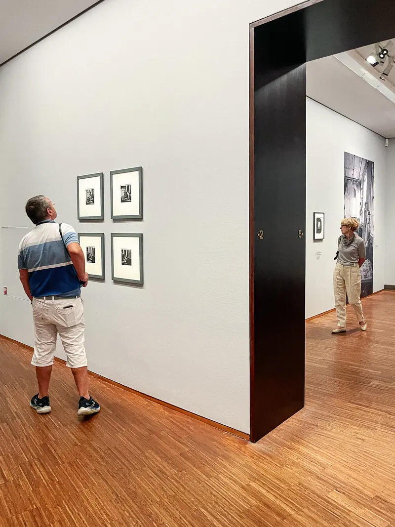 Visitors Explore Francesca Woodman Photography Exhibition at Albertina Museum