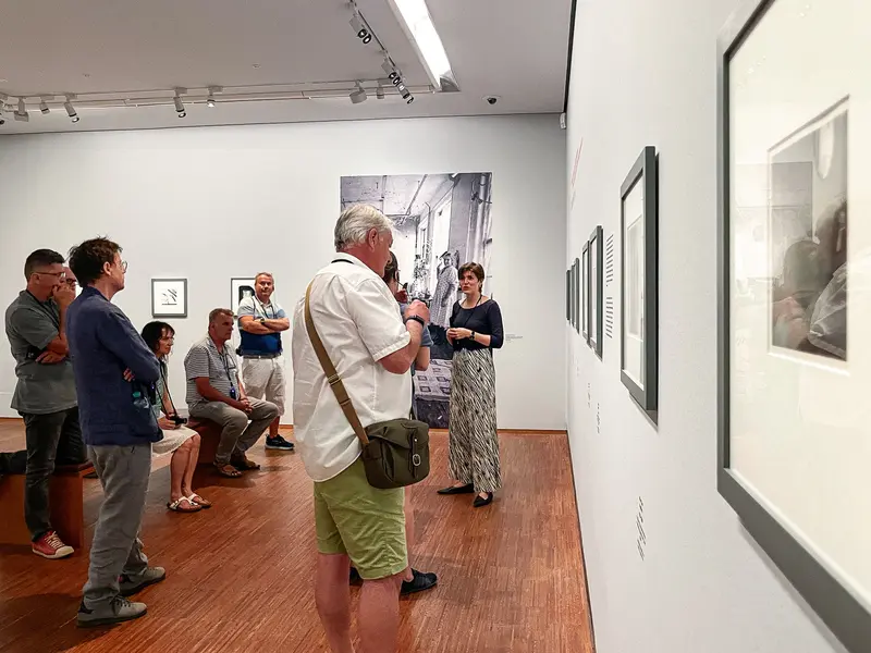 Gallery Visitors Explore Francesca Woodman Photography Exhibition at Albertina Museum