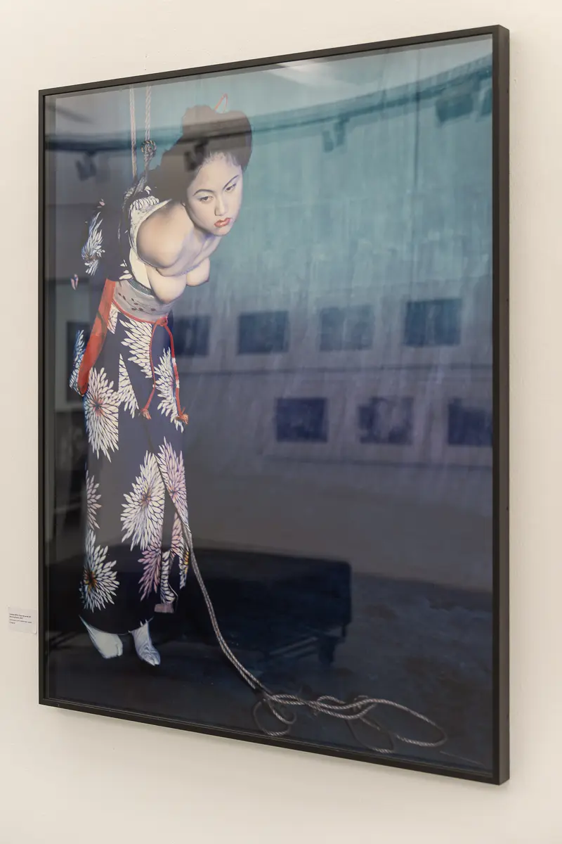 Araki Exhibition: Woman in Floral Kimono with Rope at Ostlicht Gallery