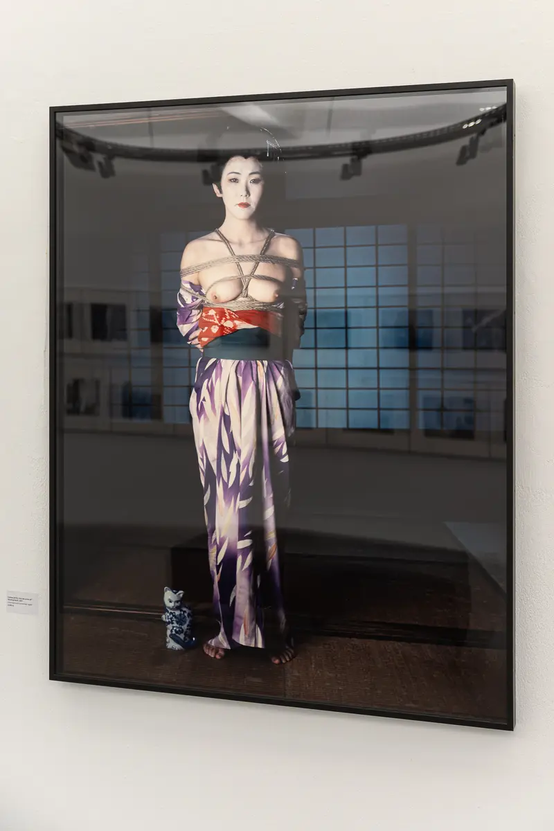 Bound Figure in Kimono: Provocative Photographic Portrait from Araki Exhibition