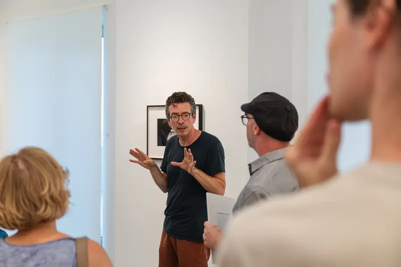 Exhibition Curator Discussing Araki Photography Exhibit at Ostlicht Gallery