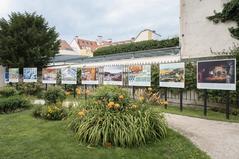 La Gacilly Baden Photography Exhibition: Outdoor Art Display in Garden Setting