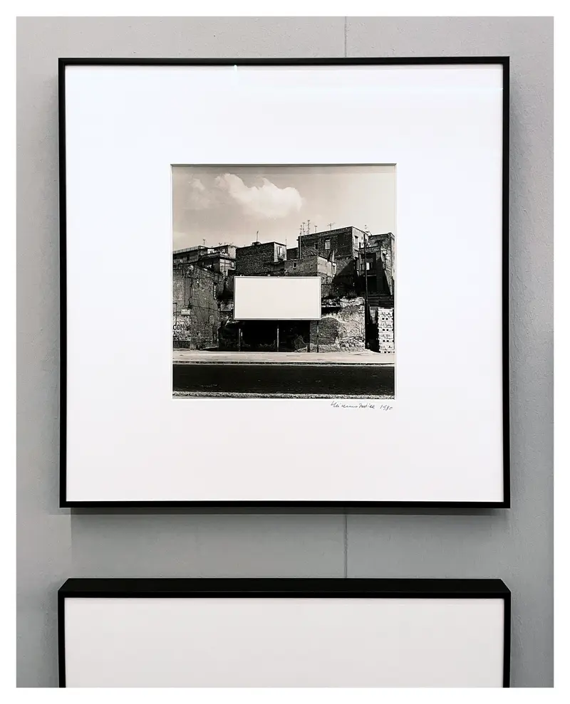 Mimmo Jodice's Urban Landscape with Blank Billboard in Black and White