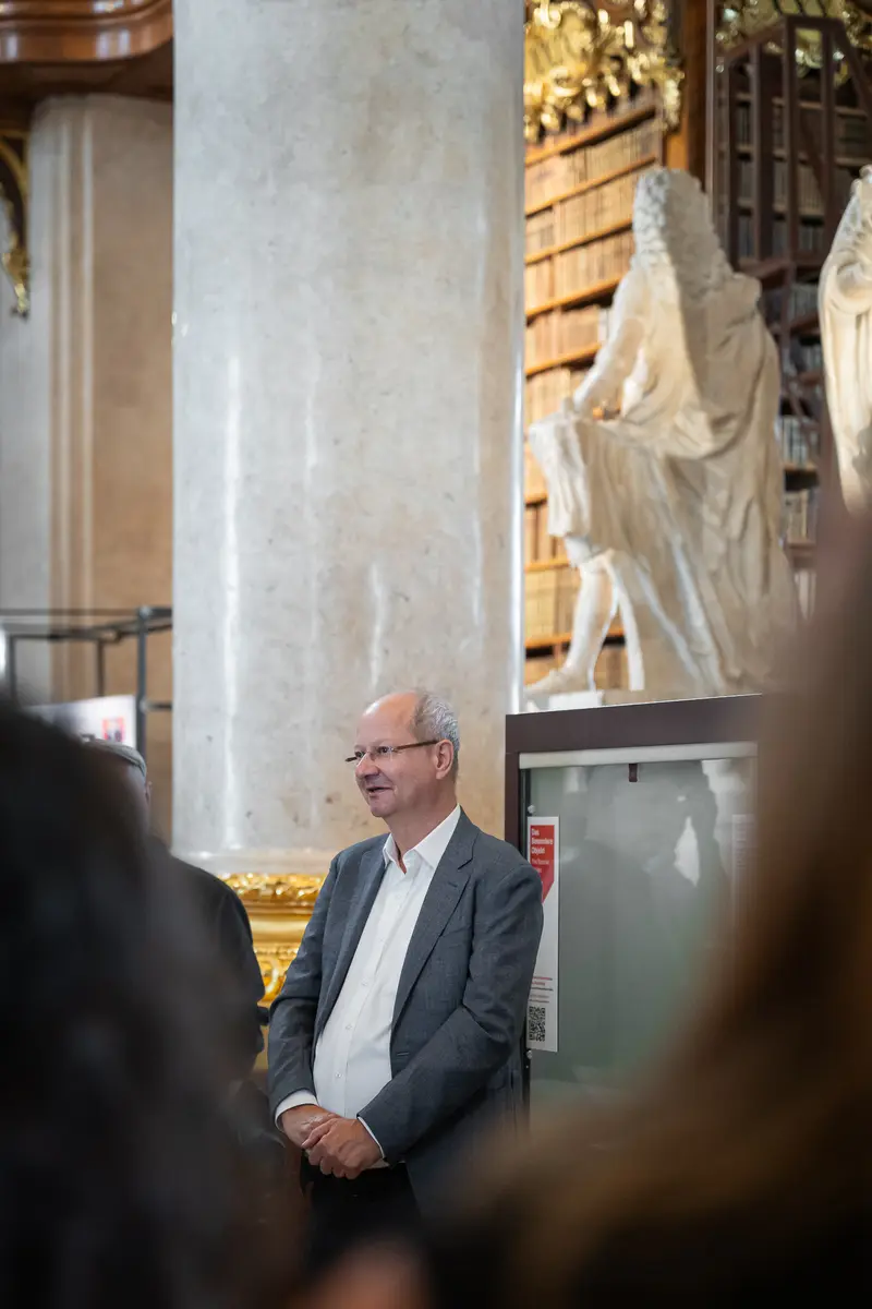 Dr. Hans Petschar Presenting at Austrian National Library Exhibition