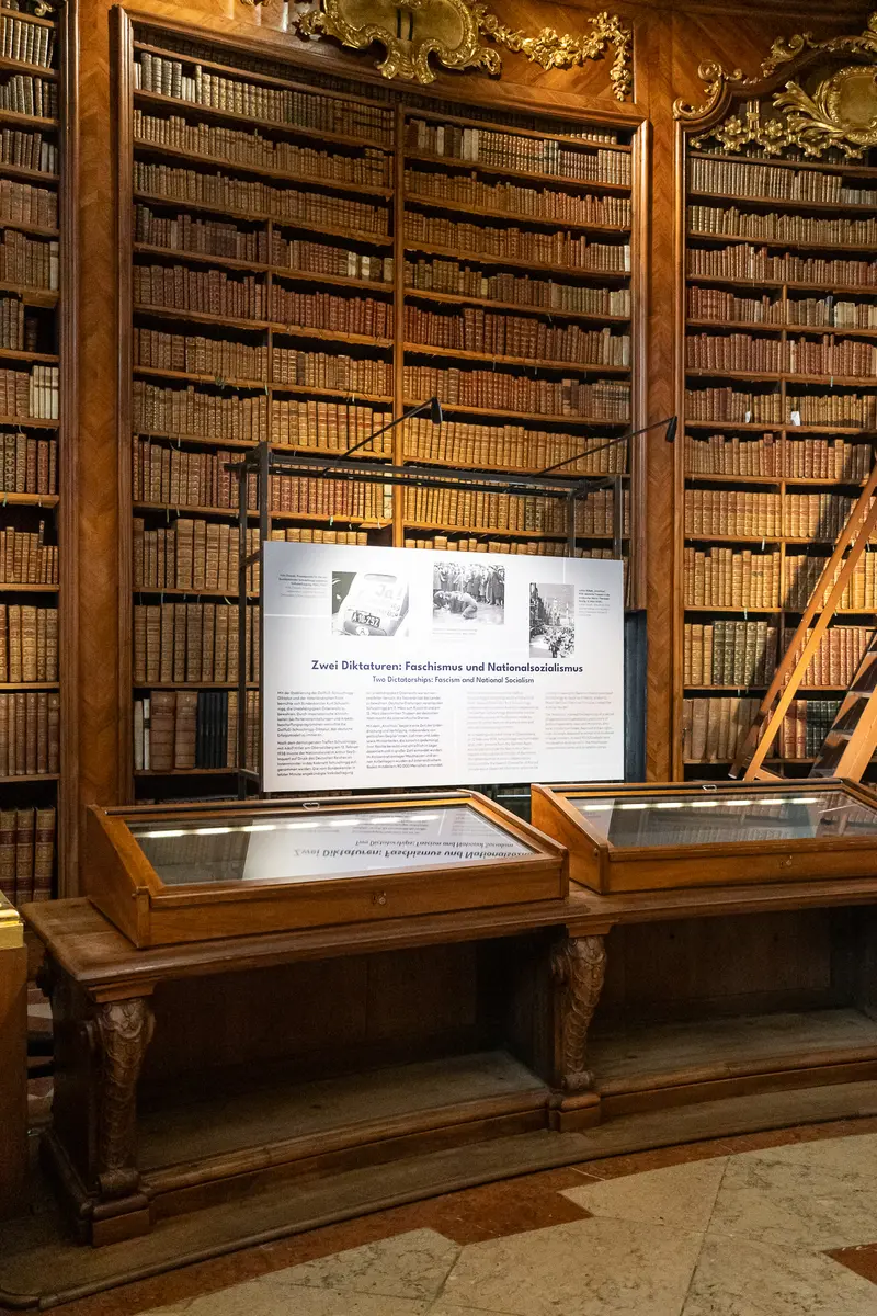 Austrian National Library Exhibition: Rare Books and Historical Display Cases