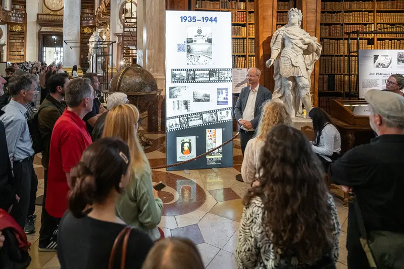 Dr. Hans Petschar Leads Tour of Austrian National Library Exhibition 1925-2025