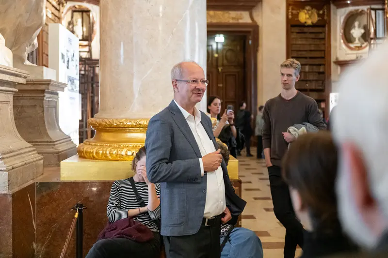 Dr. Hans Petschar Leads Tour at Austrian National Library Exhibition