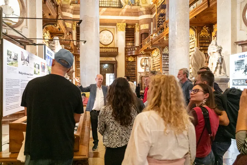 Dr. Hans Petschar Leads Tour of Austrian National Library Exhibition