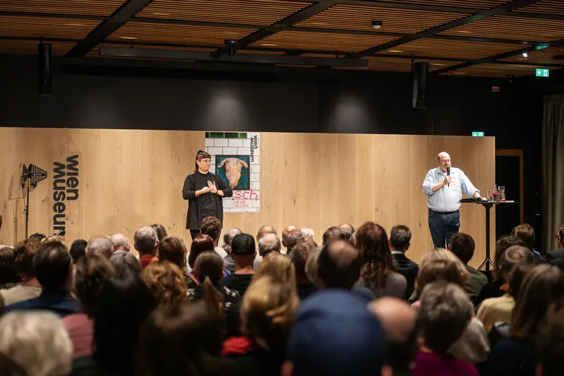 Wien Museum Presents "Fleisch" Exhibition Opening with Dual Speakers