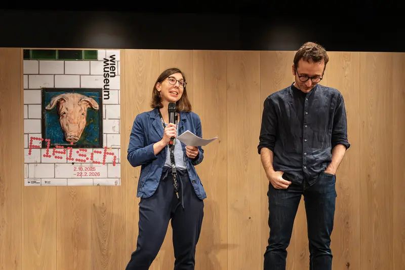 Presenters at Wien Museum's "Fleisch" Exhibition Opening