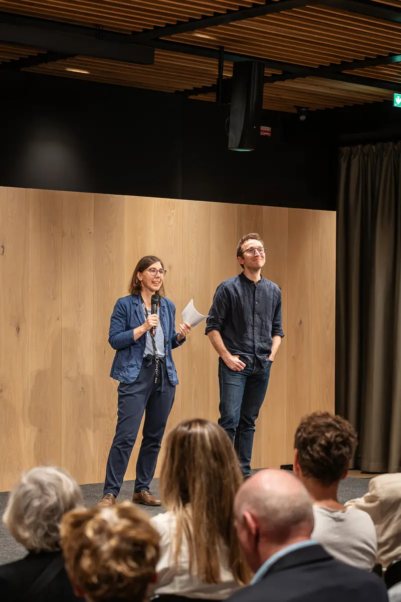 Two Presenters at Museum Exhibition Opening in Vienna