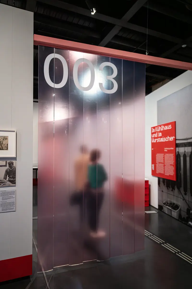 Blurred Gallery Exhibition Space with Numbered Entrance at Wien Museum