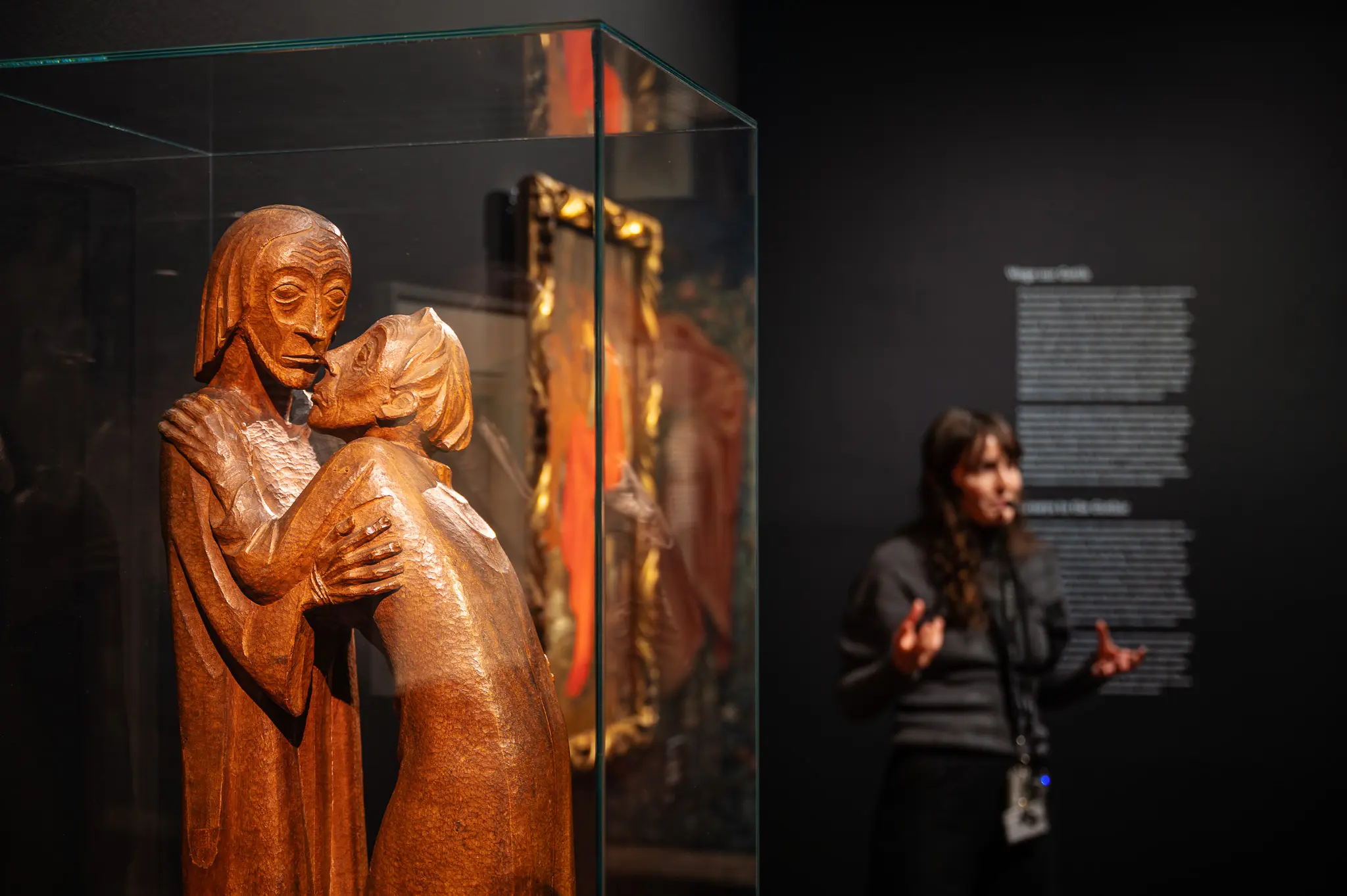 Gothic Modern Exhibition at Albertina: Wooden Sculpture of Embracing Figures