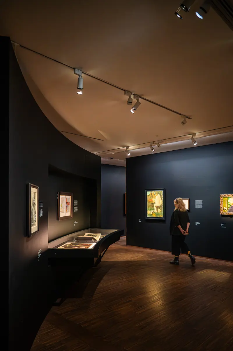 Gothic Modern Exhibition at Albertina Museum with Visitors Viewing Artworks