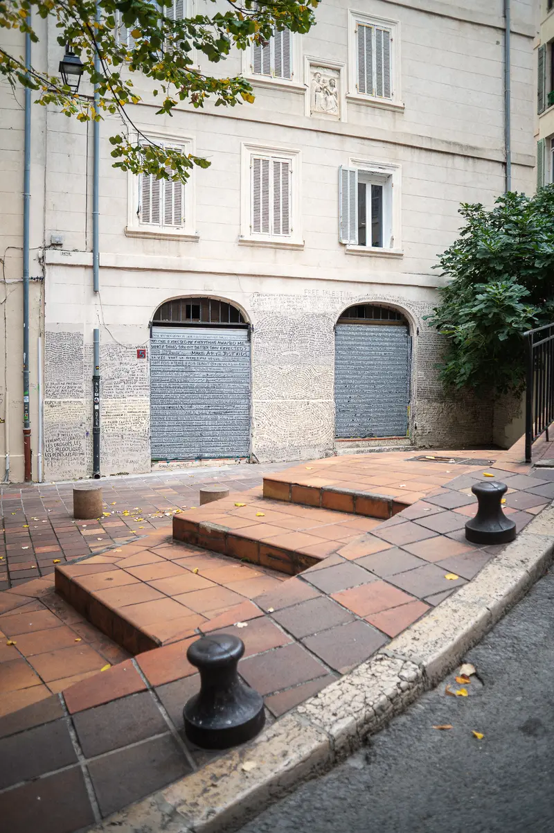 Stepped Urban Pathway with Architectural Terracotta Tiles in Marseille