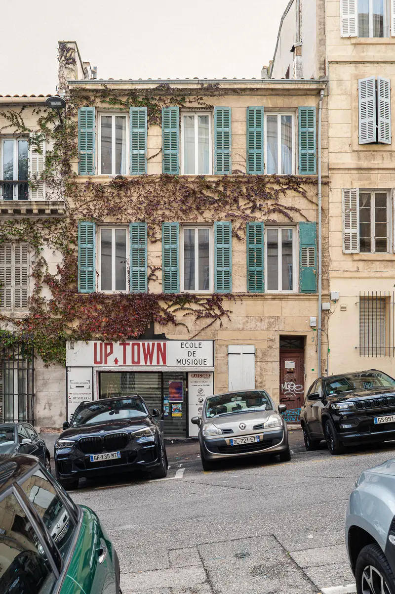 Uptown Street Scene in Marseille with Classic French Residential Architecture