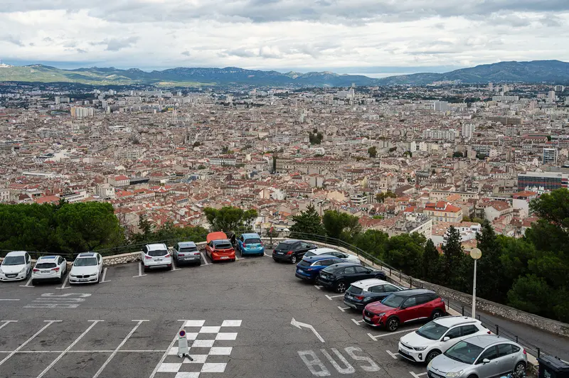 Panoramic View of Marseille from Hilltop Parking Lot