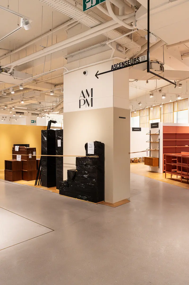 Modern Workspace Interior with Wayfinding Signage and Design Elements