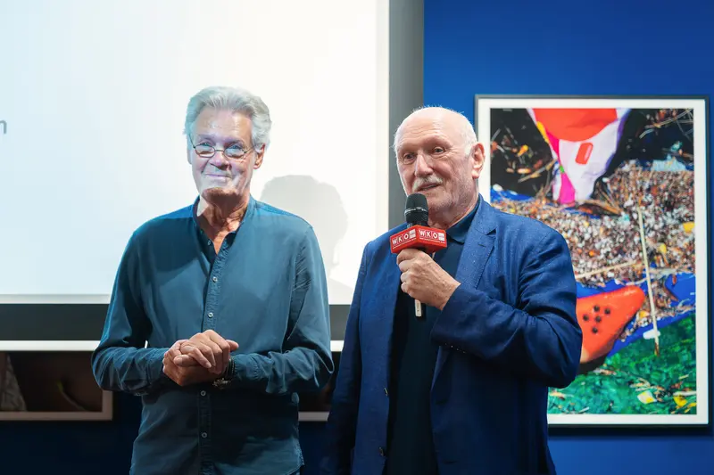 Alfred Seiland and Colleague at Leica Gallery Vienna Exhibition