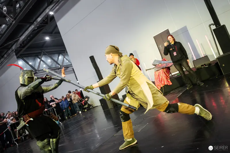 Staged Combat Performance at Vienna ComicCon 2025 Schaukampf Demonstration