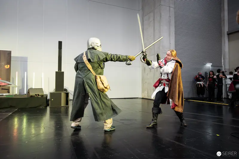 Choreographed Sword Duel at Vienna ComicCon 2025 Schaukampf Performance