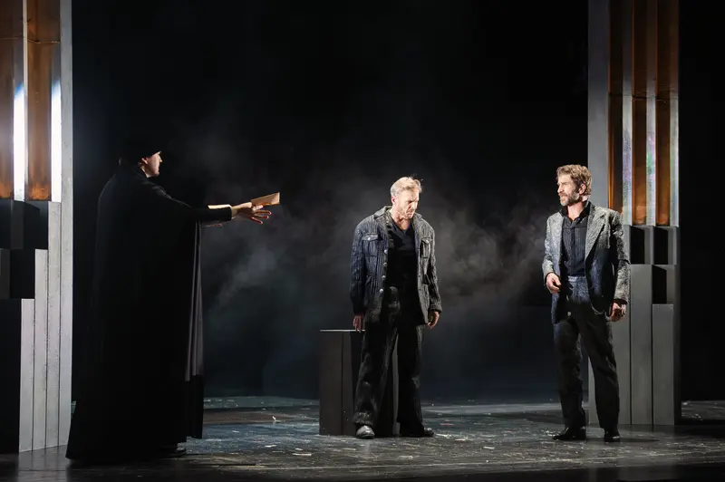Hamlet Rehearsal at Theater in der Josefstadt with Cast in Dramatic Staging