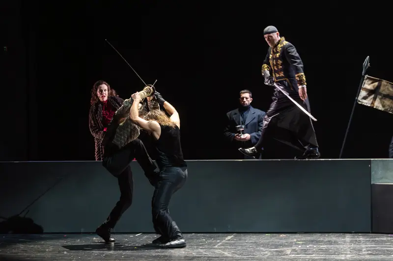 Hamlet Rehearsal at Theater in der Josefstadt: Dramatic Sword Confrontation