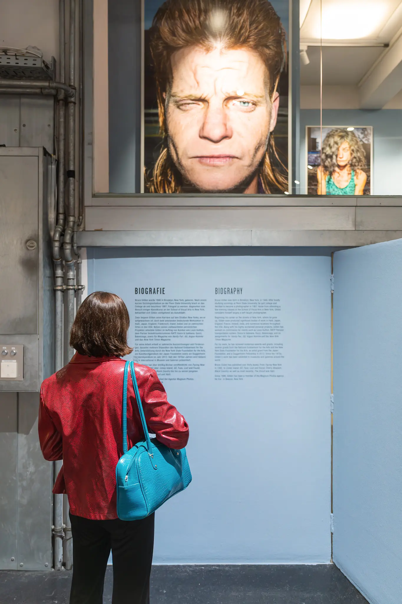 Gallery Visitor Viewing Portrait and Panel Discussion Documentation at Westlicht